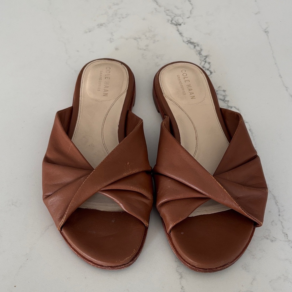 Cole Haan Women's Tan Leather Mules - Picture 3 of 7